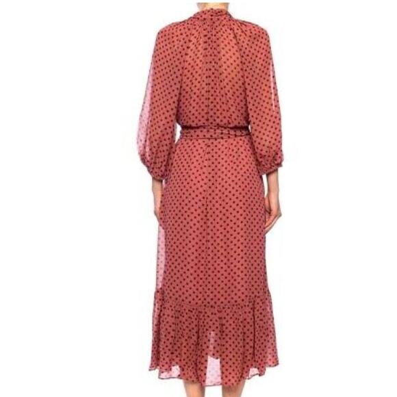 Zimmermann Esponage Silk Neck Tie Bow Midi Dress Belt Sz 4 XS , S - Picture 3 of 16
